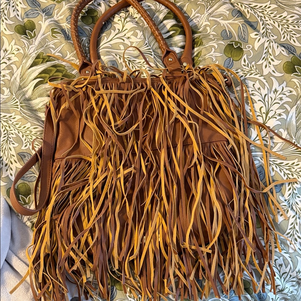 Steve Madden Brown Fringe Shoulder Bag